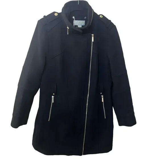 MICHAEL Michael Kors Asymmetrical Coat Sz L - Picture 7 of 12